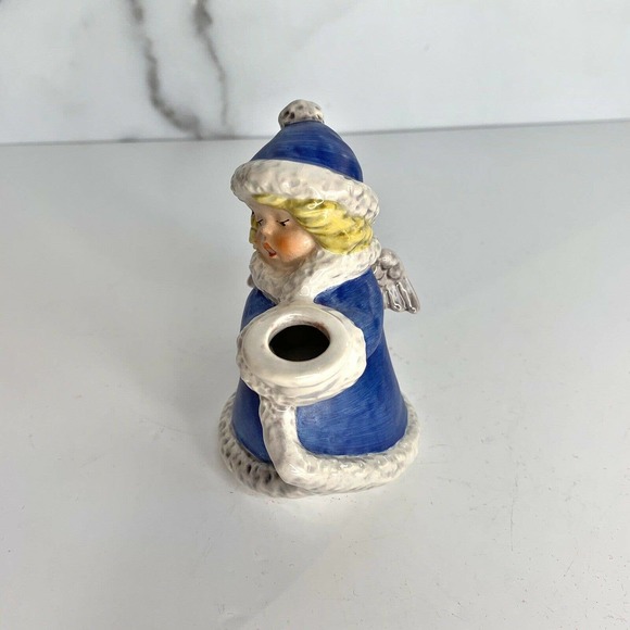 Vintage Blue Goebel Christmas Angel Candle Holder - Picture 4 of 8